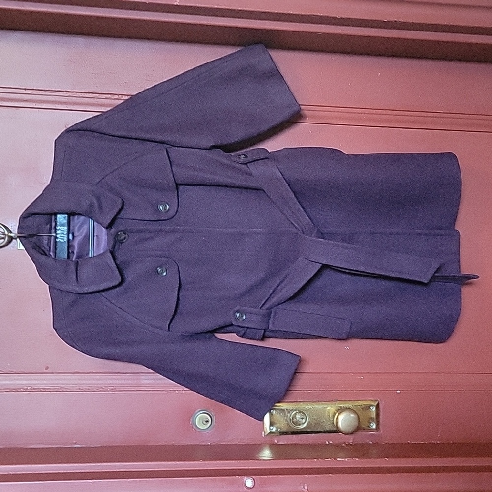Gap Elegant Purple Wool Blend Women's Pea Coat Size L